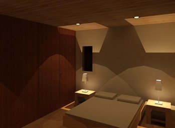 Imagem do interior de uma habitação referente ao projecto da Flaviarte para a construção de casas sociais em Angola